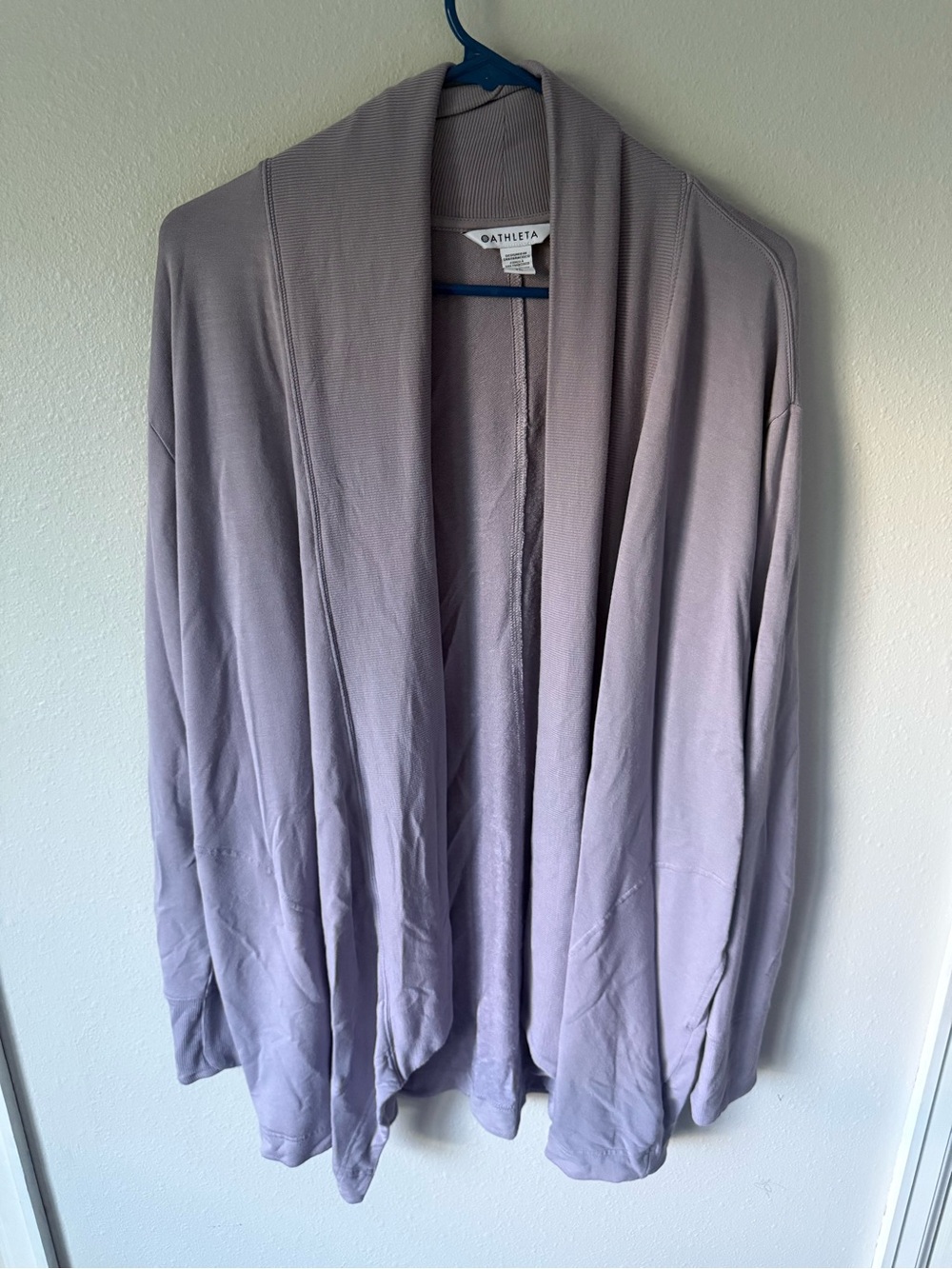 Athleta Pranayama Restore Wrap Open Front Cardigan Lavender Purple XL